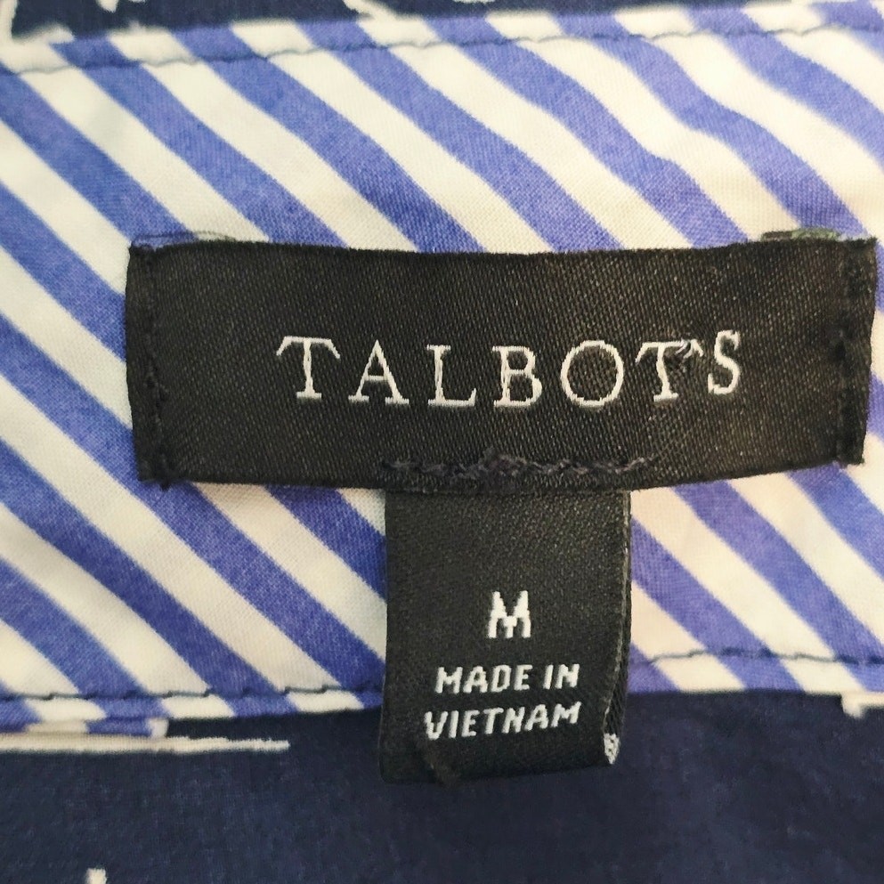 Talbots Modern Classic Novelty houses Brides 100% Cotton Women’s Blouse M