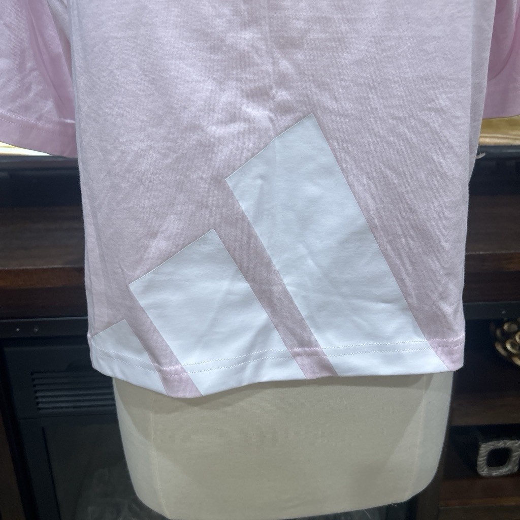 adidas Pink Logo Jersey T-Shirt Short Sleeve Crew Neck Women’s S JG8739