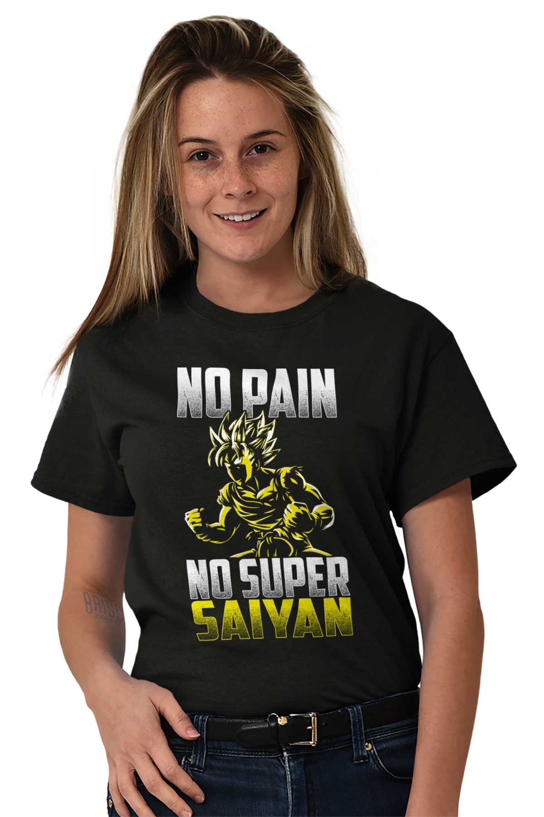 Anime Manga No Pain No Super Gain Gym Pun Mens Casual Crewneck T Shirts Tees