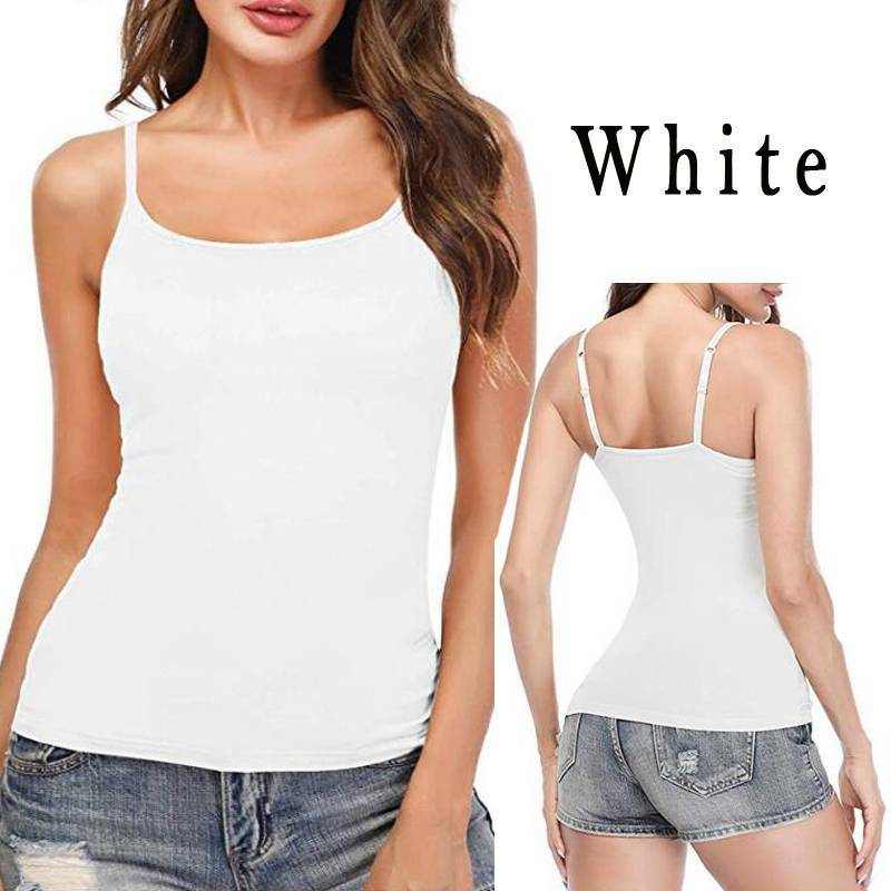 US Women Camisole Tank Tops Adjustable Strap Tops With Built in Padded Bra Vest