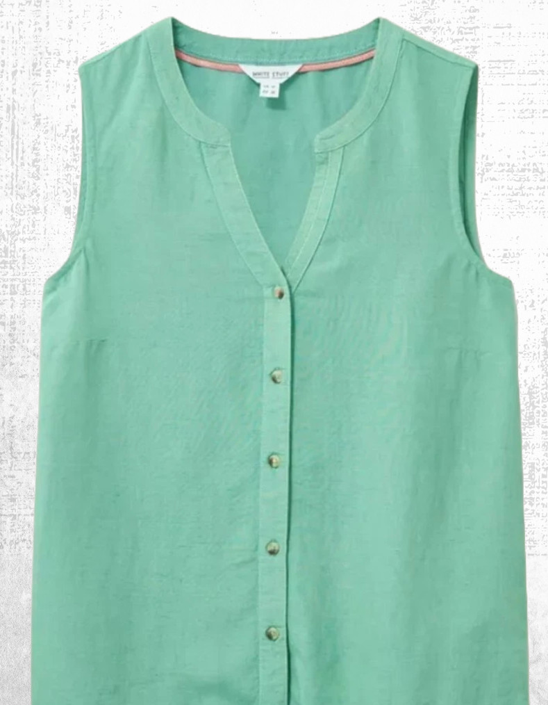 Ex White Stuff Women’s Sleeveless Summer Vest in Mid Green