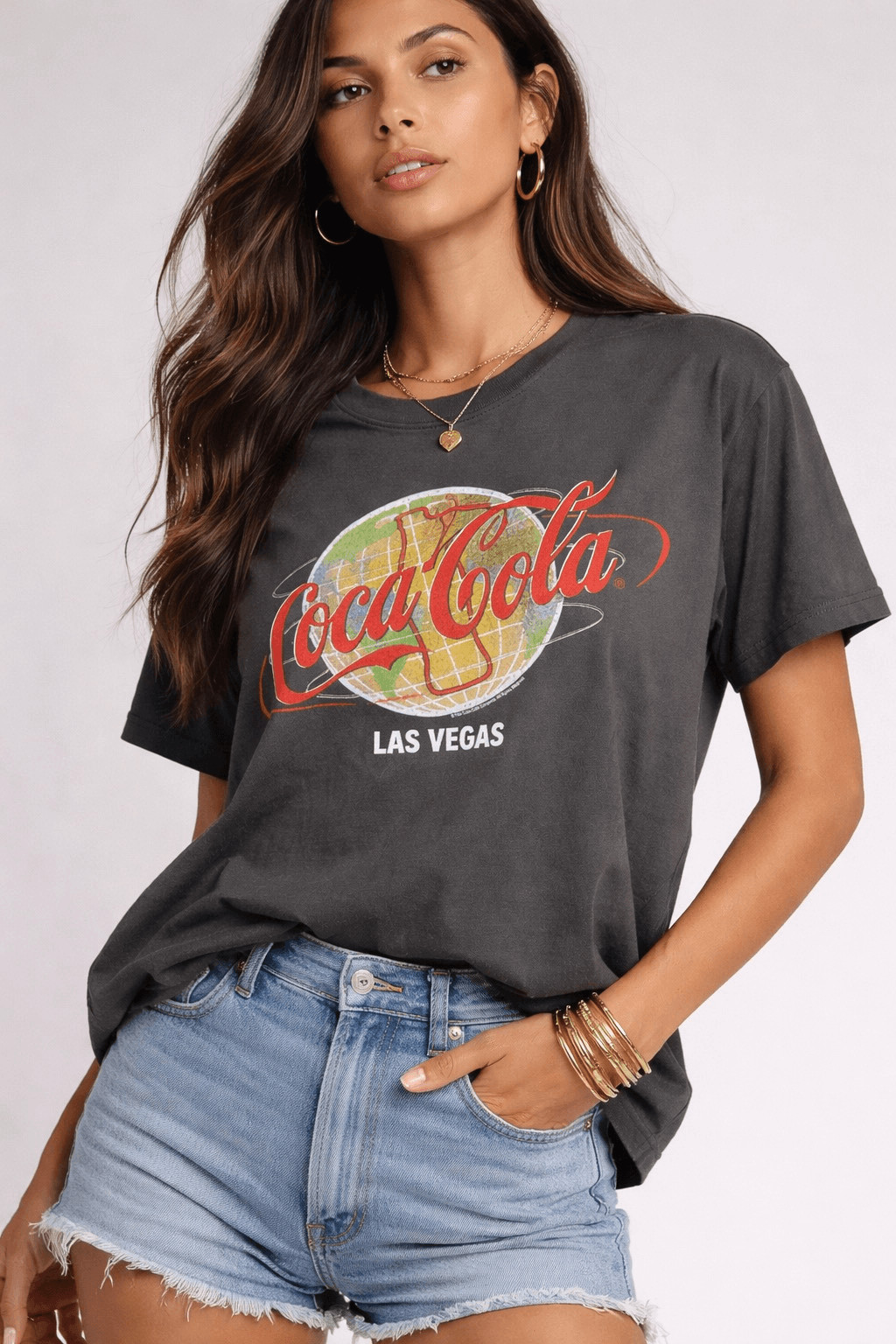 Free People x Junk Food Coca Cola Las Vegas Vintage Graphic Tee XS NEW