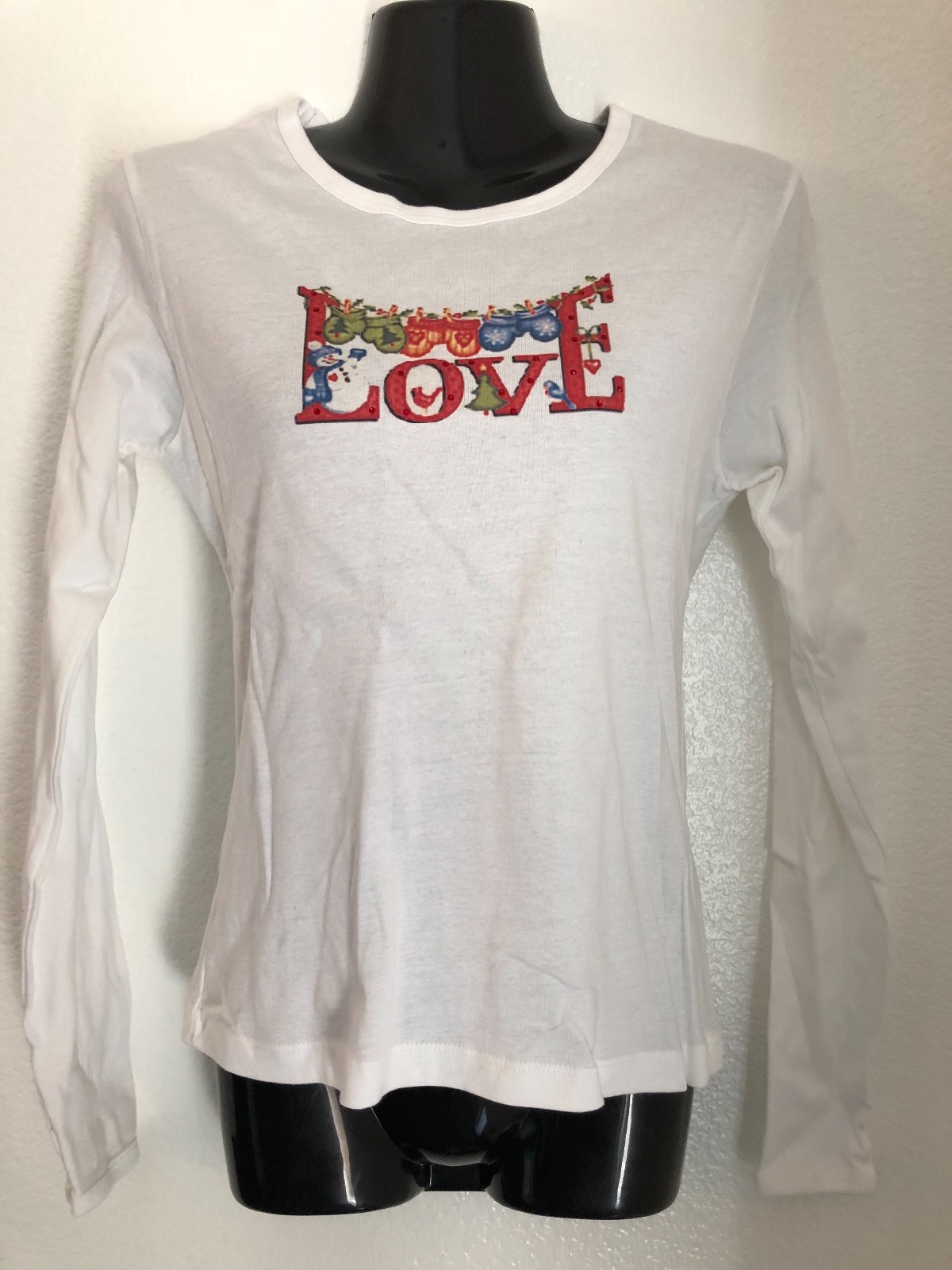 AMERICAN APPAREL “LOVE” CUSTOM PRINT LONG SLEEVE TEE SZ M