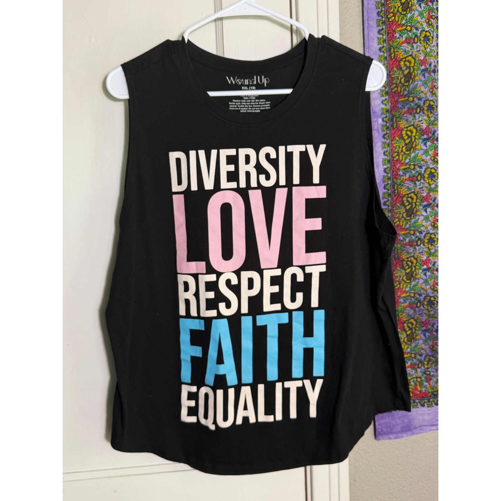 Wound Up Diversity Love Respect Faith Equality Graphic Tank Top Women’s XXL