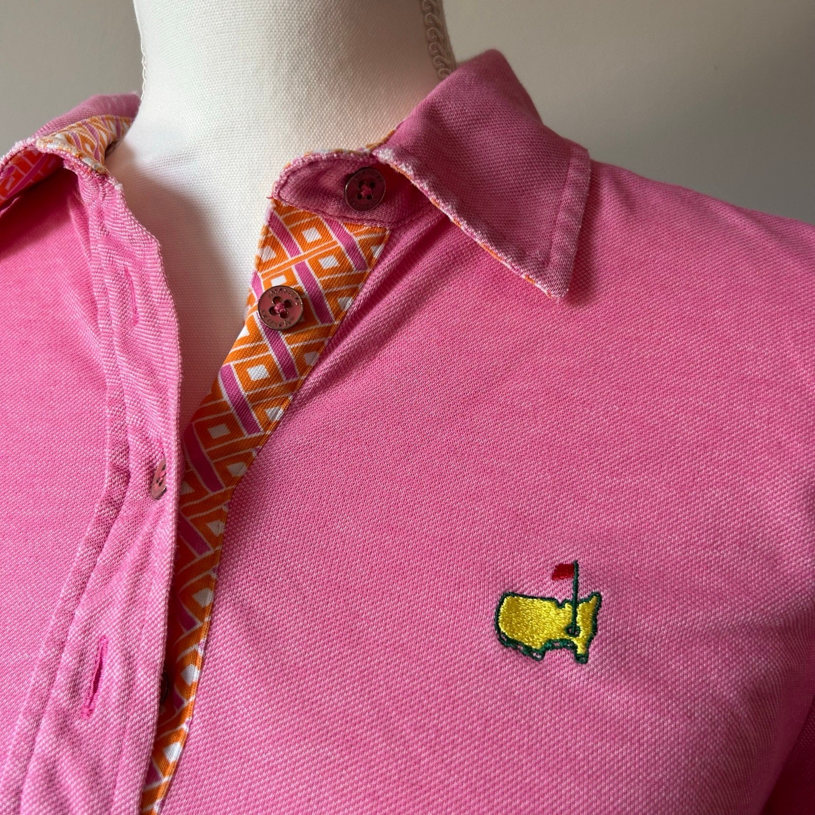 Magnolia Lane Augusta Masters Pink Polo Shirt Women’s Golf Size M