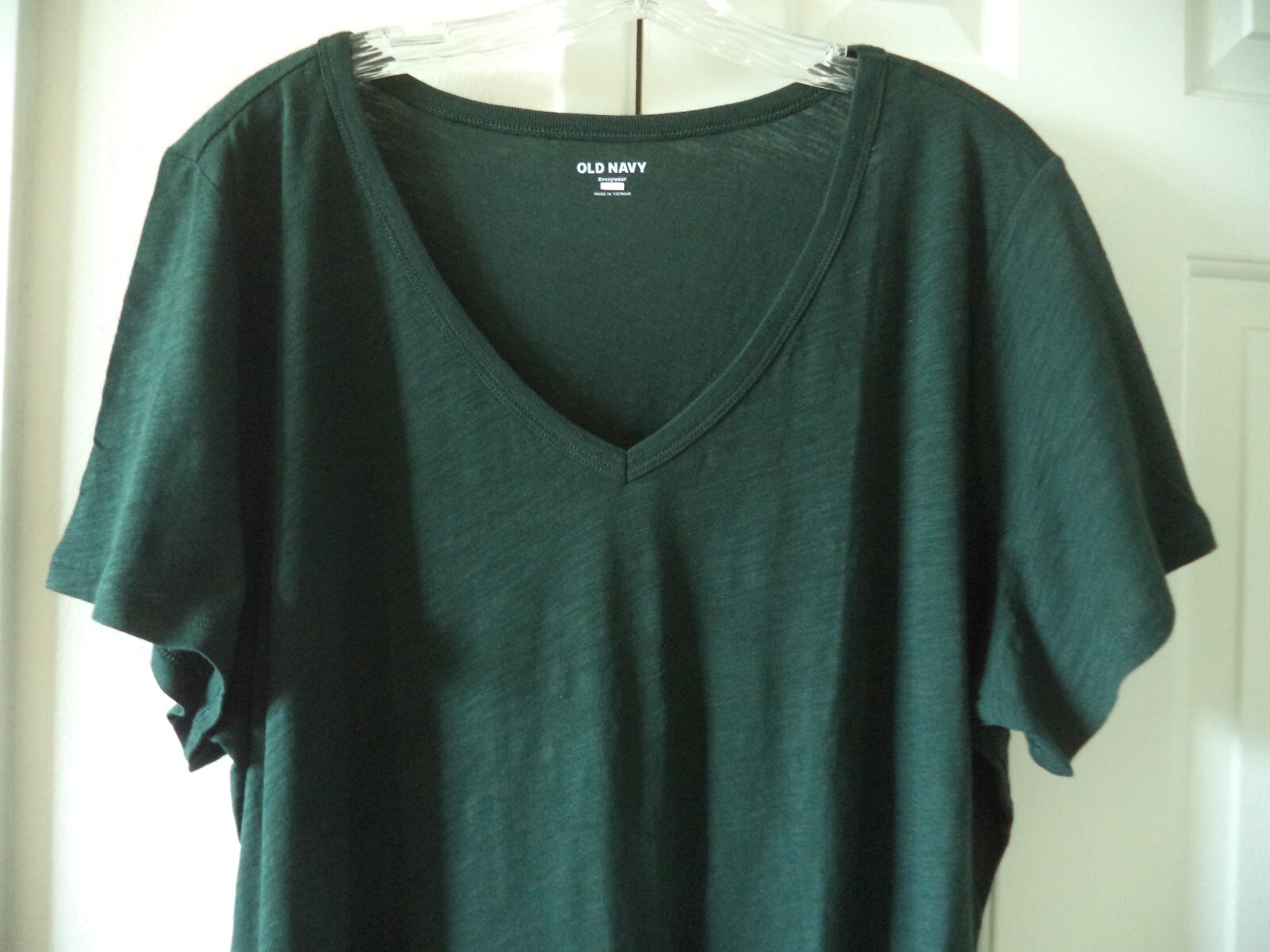 Hot! Old Navy Forest Dark Green Slight Slub V-Neck T-shirt Knit Top 20 22 2X XXL