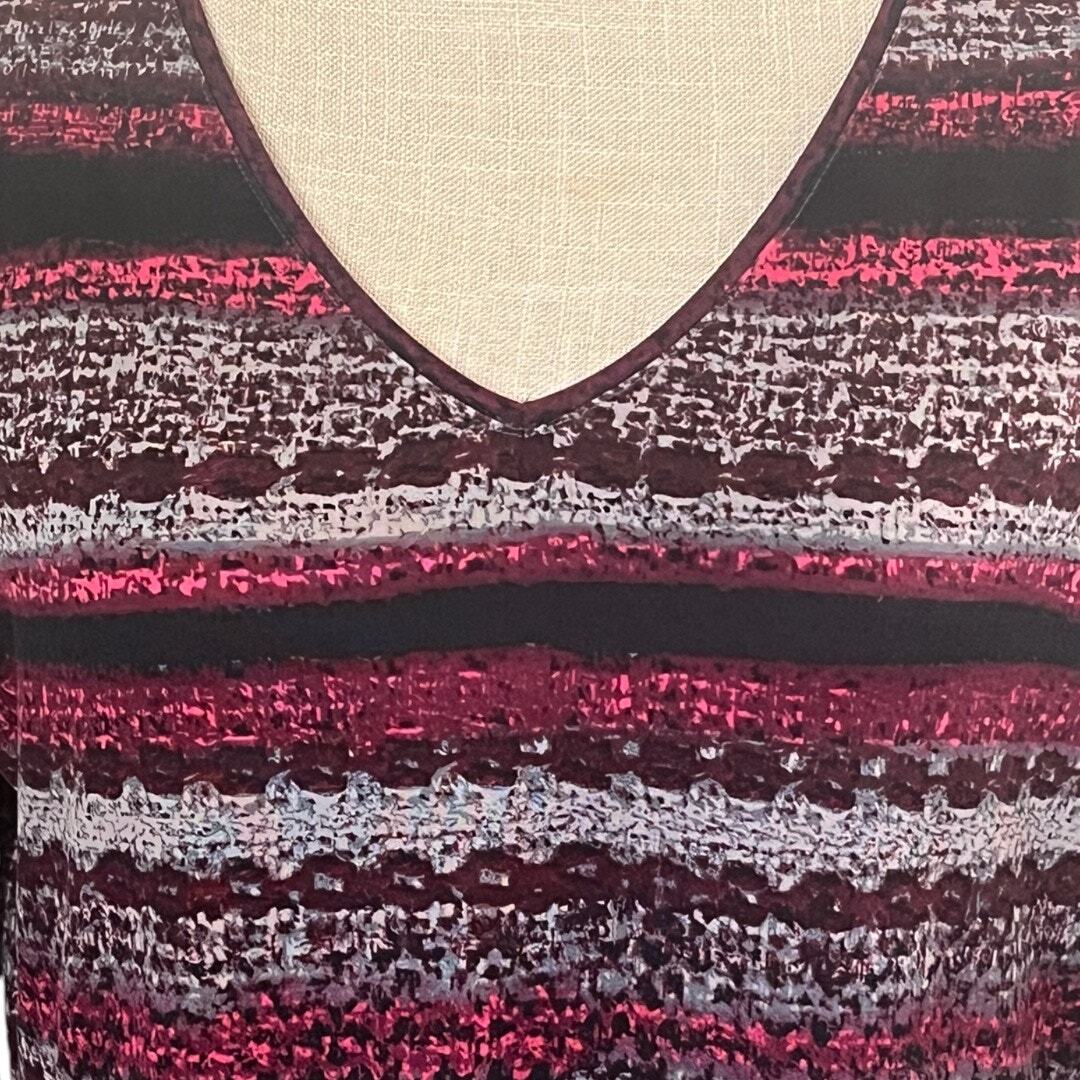 1 Piece, Medium Layered Look Top w/ 3/4 Sleeves, Scoop V Neck, New Directions