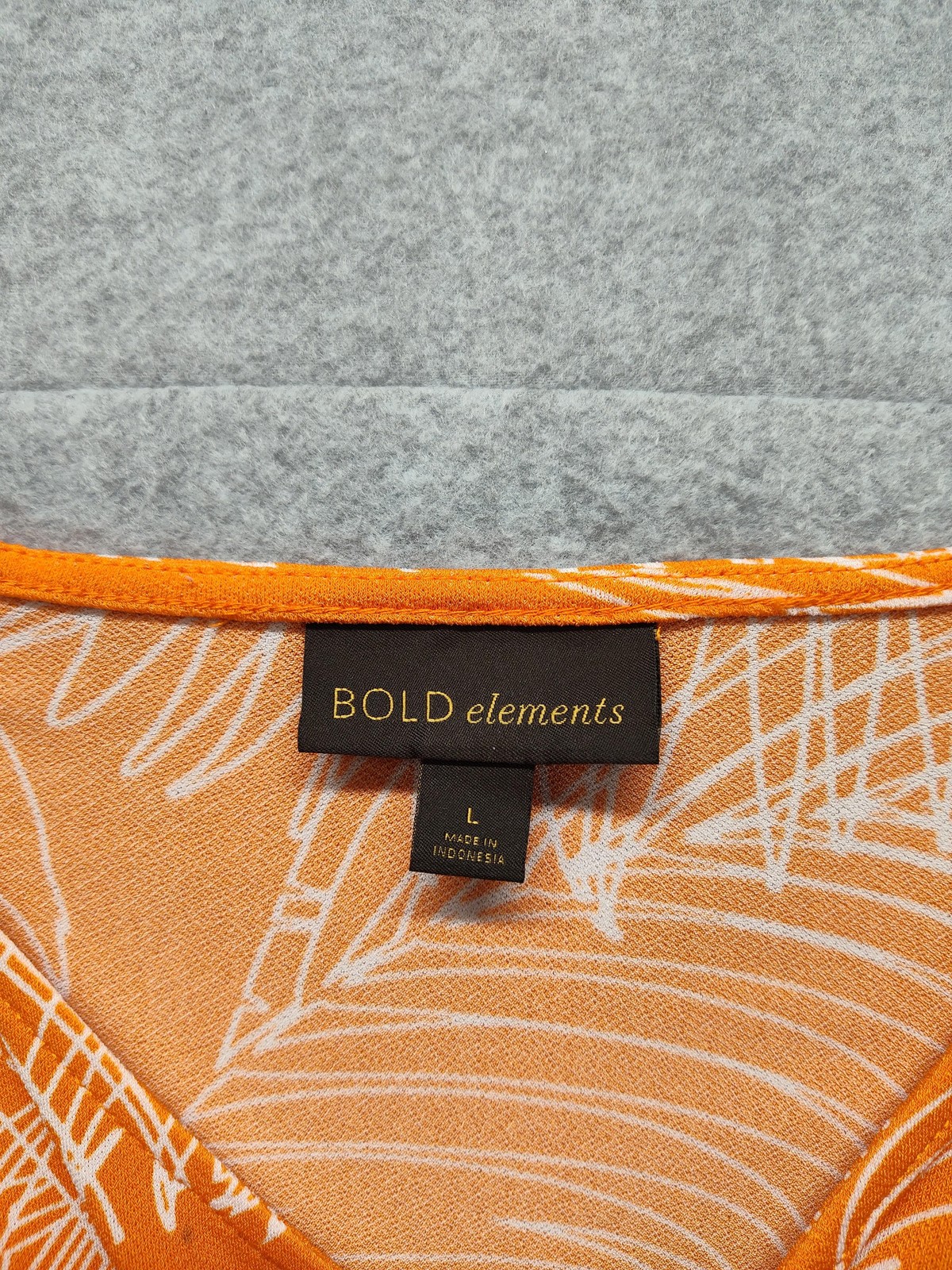 Bold Elements Shirt Womens Large Orange Surplice Wrap Flutter Sleeve Top Blouse