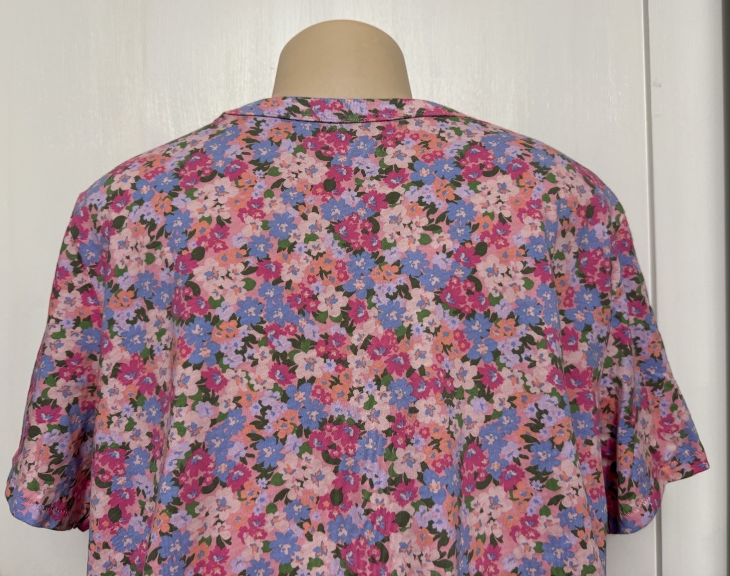 OLD NAVY womens top NEW size XL floral cotton knit tee cropped shirt pretty NWT