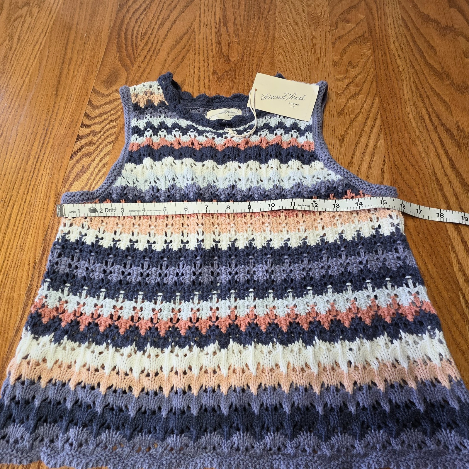 Universal Thread Openwork knit Crochet Sweater Tank Top Multicolor Size XS