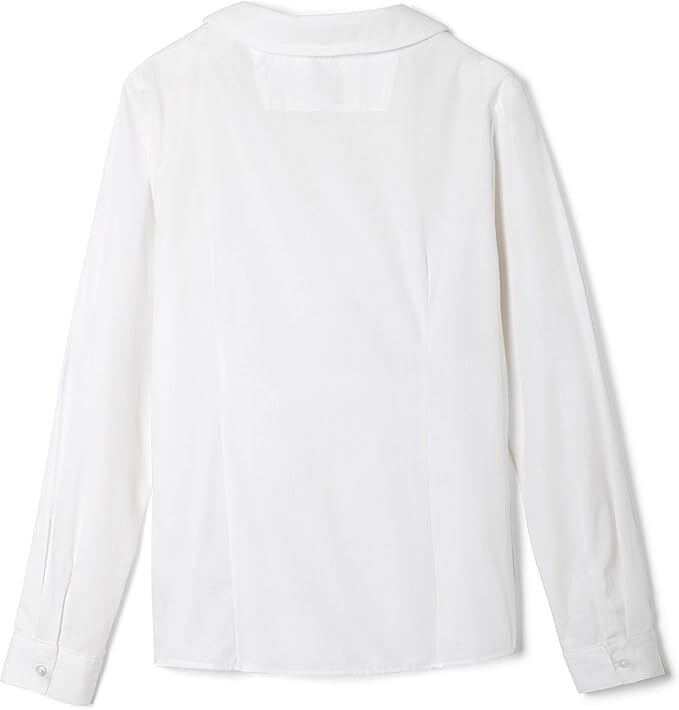 Juniors White Peter Pan Blouse SE9384P Long Sleeve French Toast Sizes 42-46