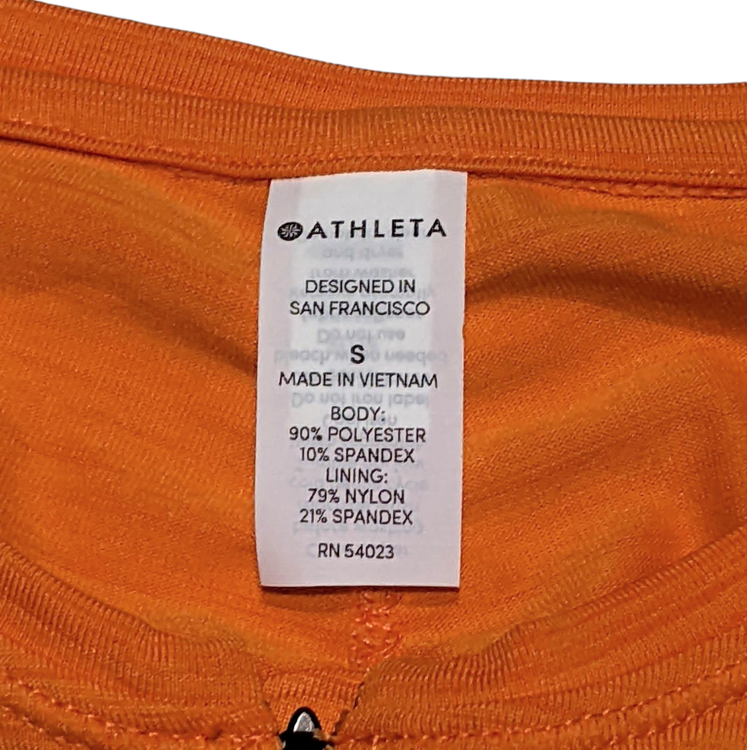 Athleta Pacifica Long Sleeve Contoured Top Womens S Monarch Orange Active NWT