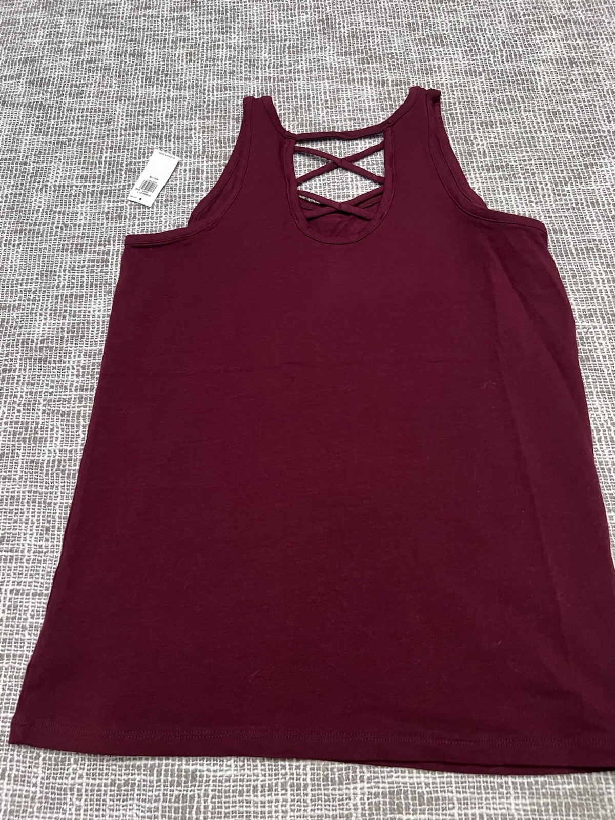 Old Navy Women’s XL Burgundy Solid Scoop Neck Crisscross Strap Back Tank Top