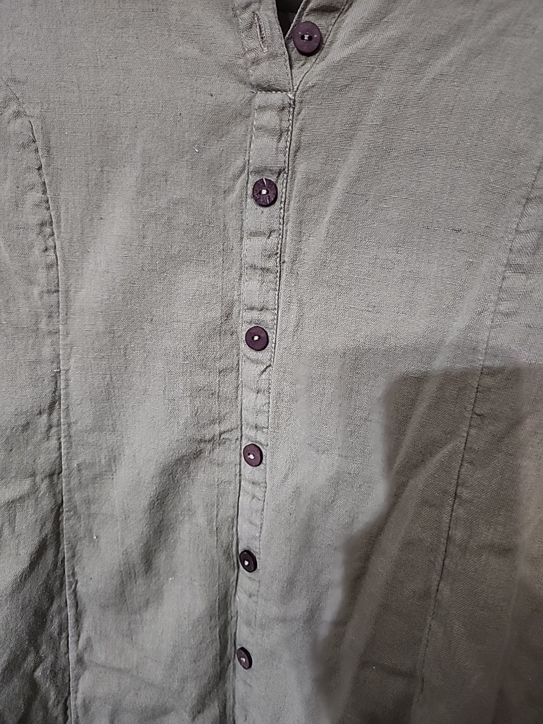Zudio 100% Cotton and Linen Shirt, Green, Long, Runs Small