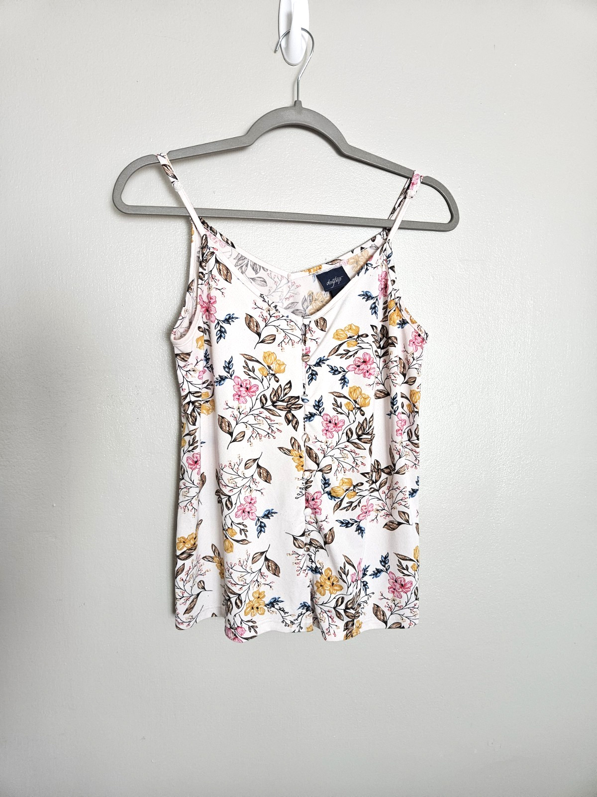 Daytrip Lace Floral Camisole Tank Top Pink Sleeveless V-Neck S Summer Bohemian