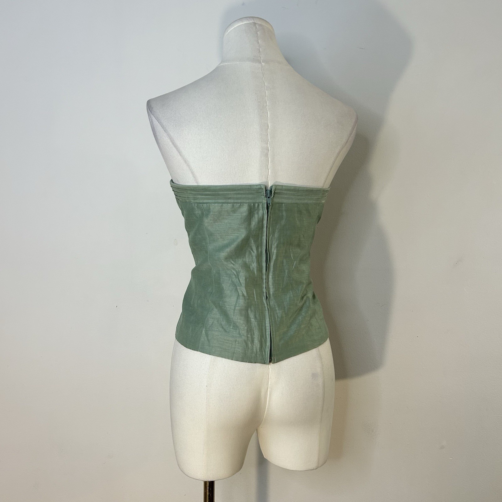Monsoon Silk Linen Bustier Top Fairycore Romantic Euro Summer 34 Inch Bust