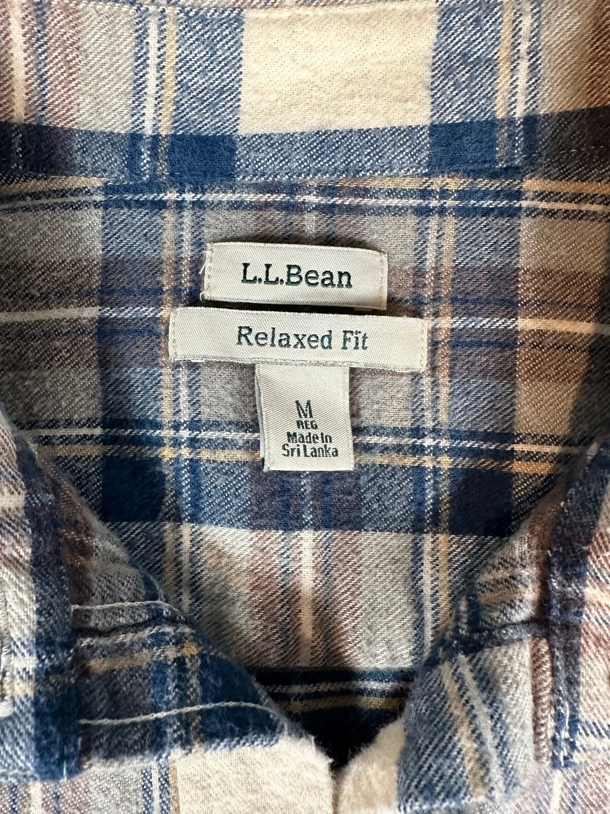 L.L. Bean Womens Scotch Plaid Flannel Casual Relaxed Fit Sz Med 100% Cotton