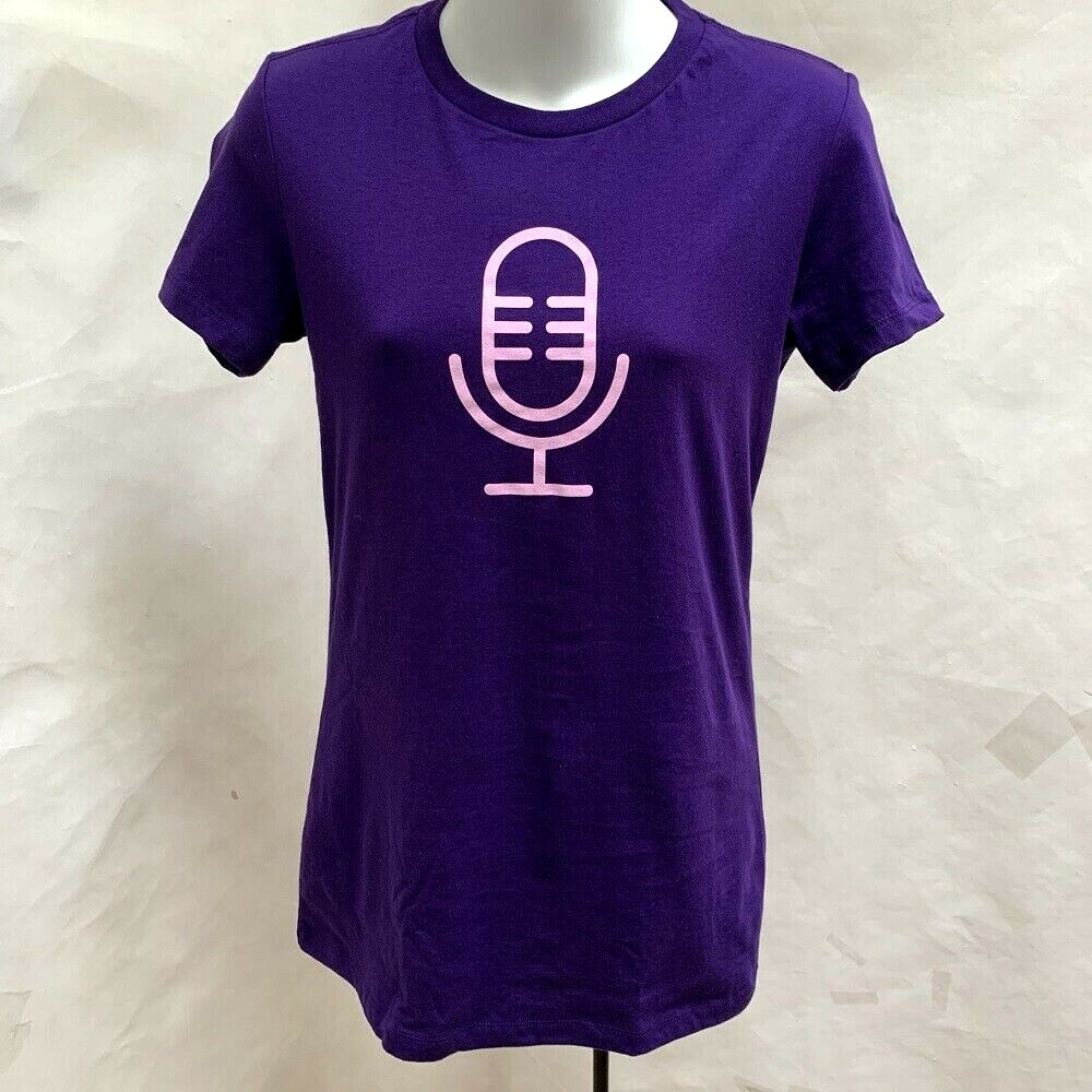 Ebay for Business Podcast Sz M T-Shirt Purple Pink Microphone Icon New Top
