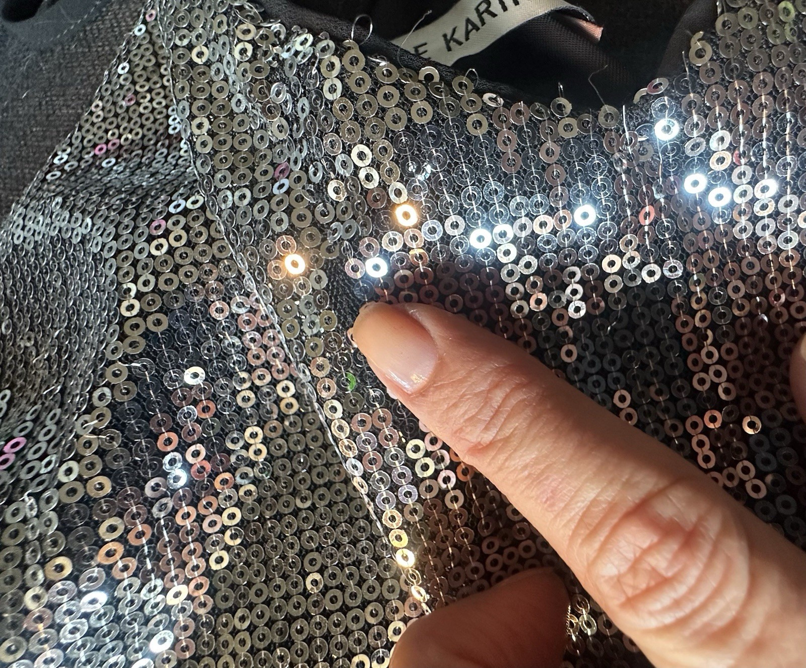 Grace Karin Silver Sequin Halter Cowl Neck Tank Top XL Y2K Party Club Lined