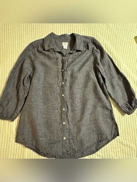 Sigrid Olesen Button-Front Linen Shirt Size Small