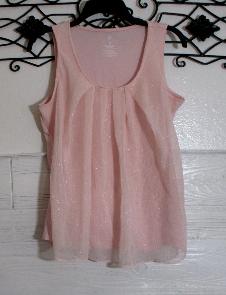 New York & Company Women’s Top Size M Sleeveless Pink Round Neck