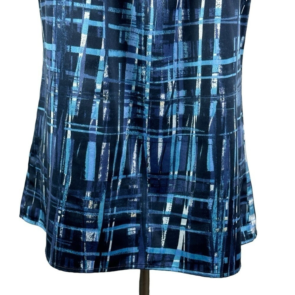 Ann Taylor Factory Silky Sleeveless Blouse Women’s 4 Blue White Striped Pattern
