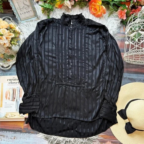 H&M Studio Black Striped Blouse