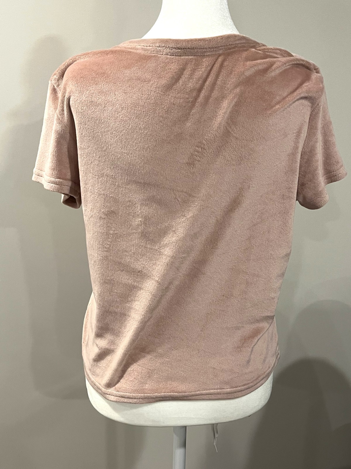 Vintage Retro Juicy Couture Y2K McBling Pink Velour Rhinestone Logo Tee