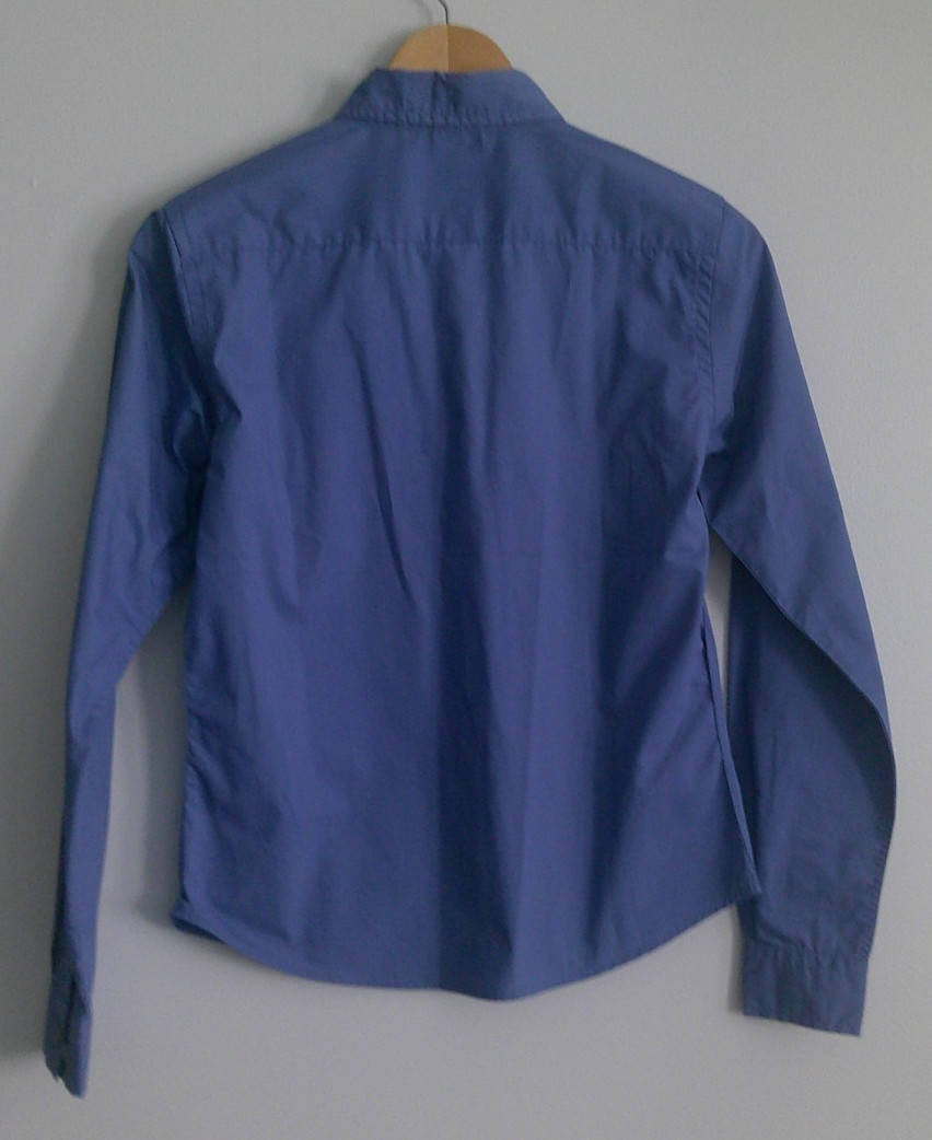 Port Authority Women’s Long Sleeve Blue Purple Collared Top Blouse Size XS NWT