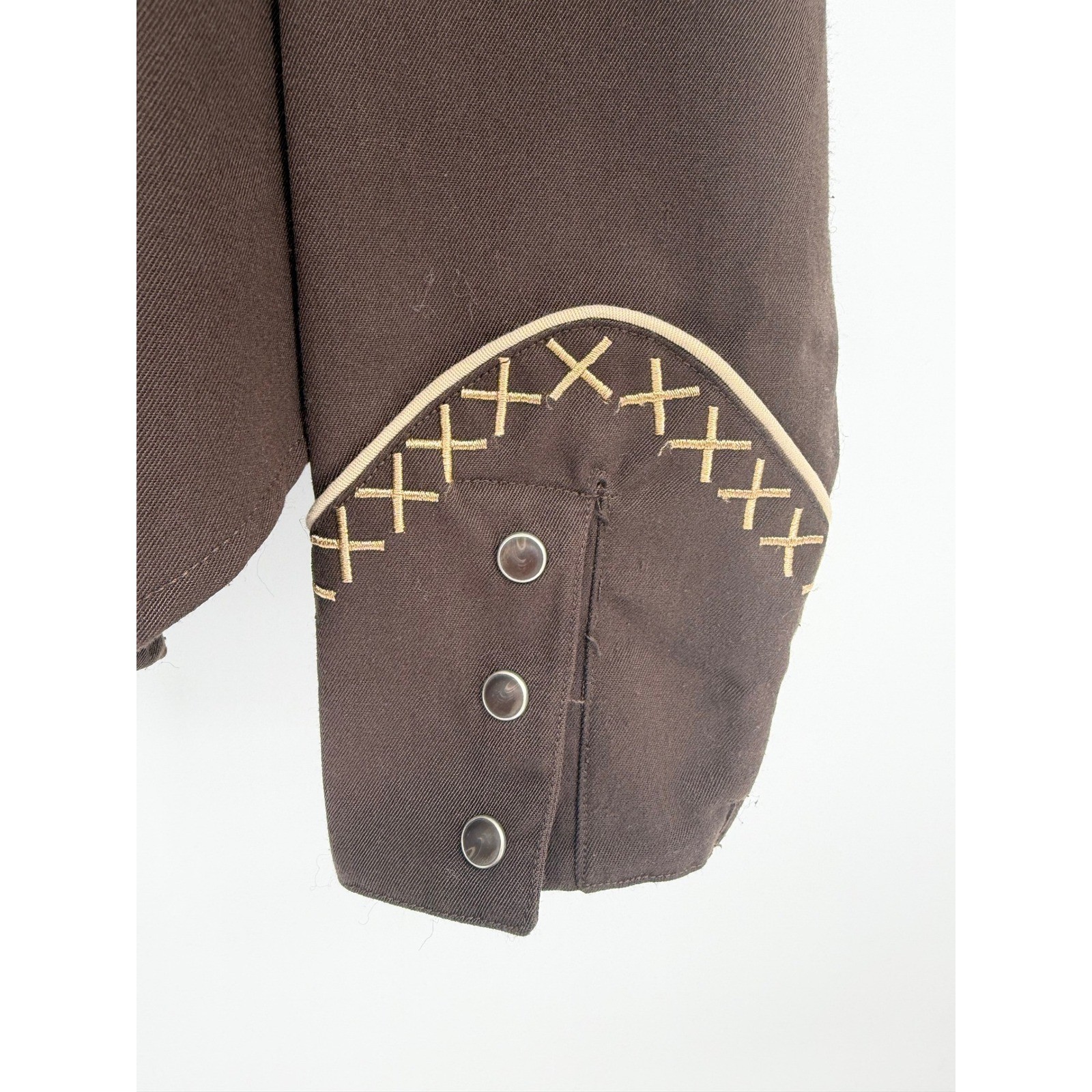 Roper Womens Western Shirt Brown Embroidered Smile Pockets Snap Front Large