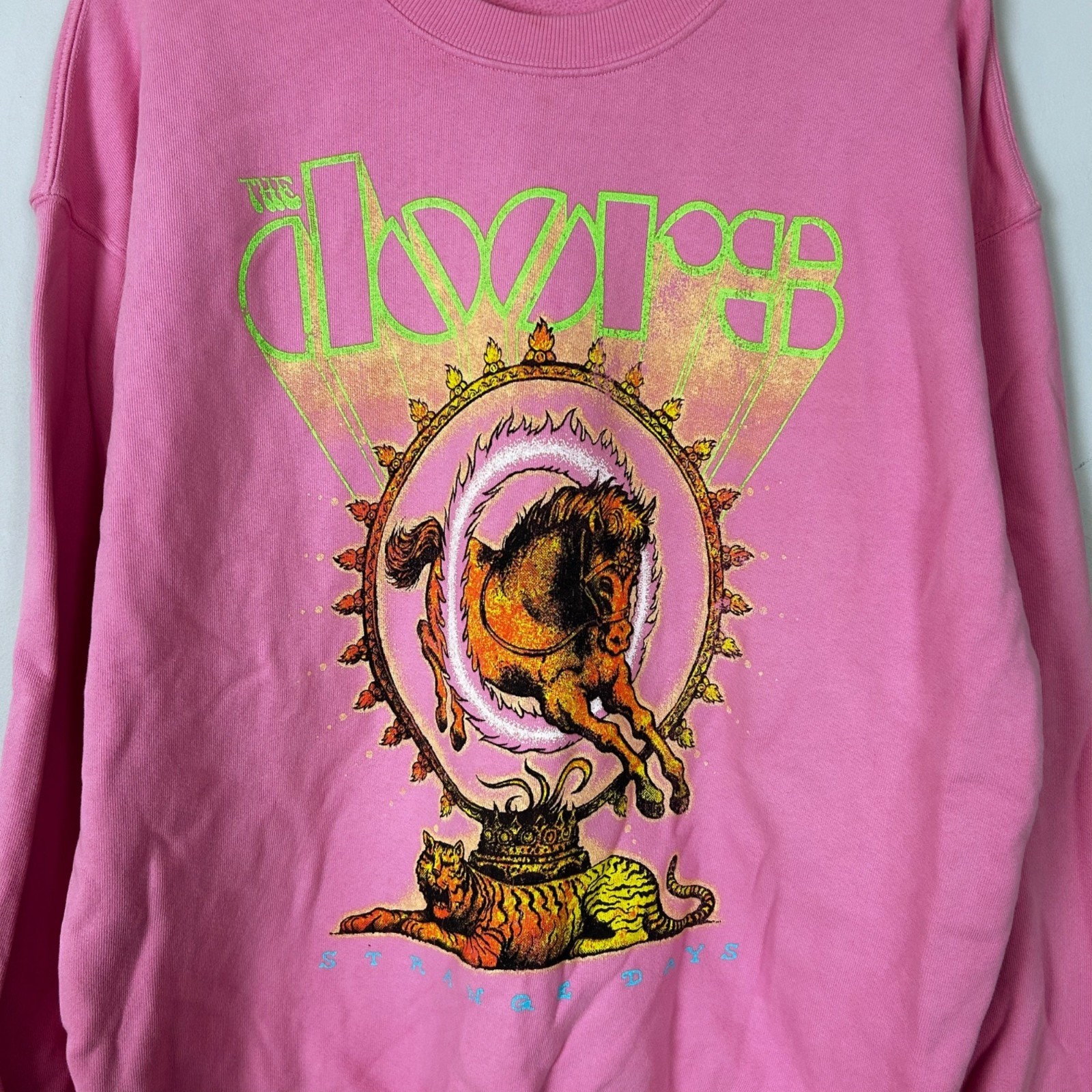 Daydreamer The Doors Stranger Days Pink Sweatshirt Fleece Lined Size Medium