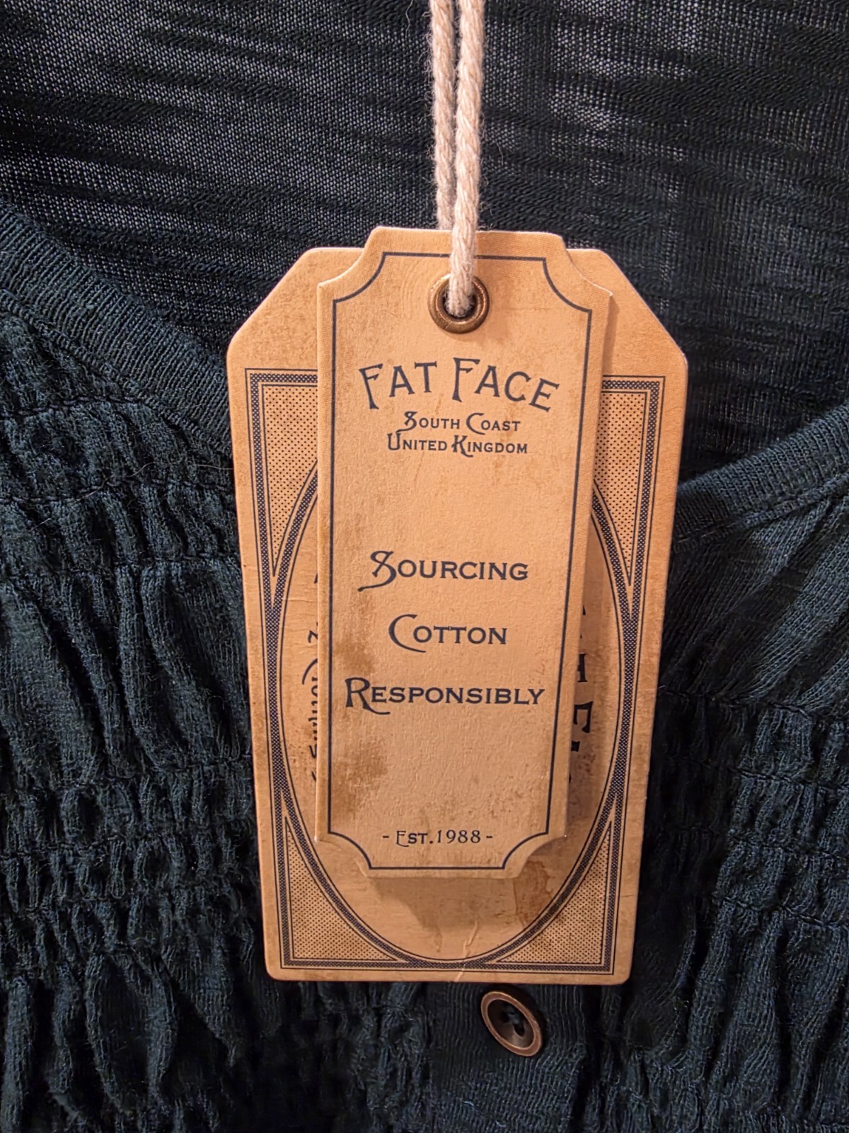 Fat Face Beth Tunic In Dark Green Color Women’s Size Us 4 Boho CottageCore