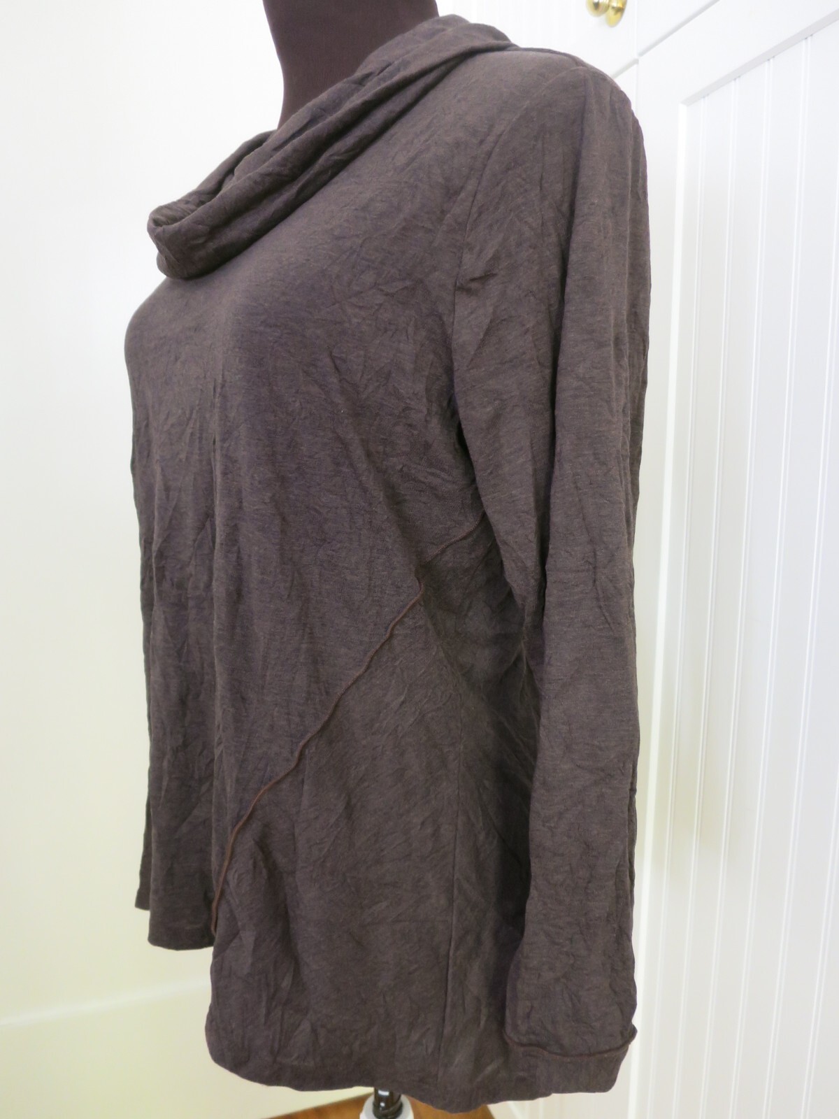Apropos Nomadic Traders Brown Long Sleeve Cowl Neck Top Pull Over Size Medium