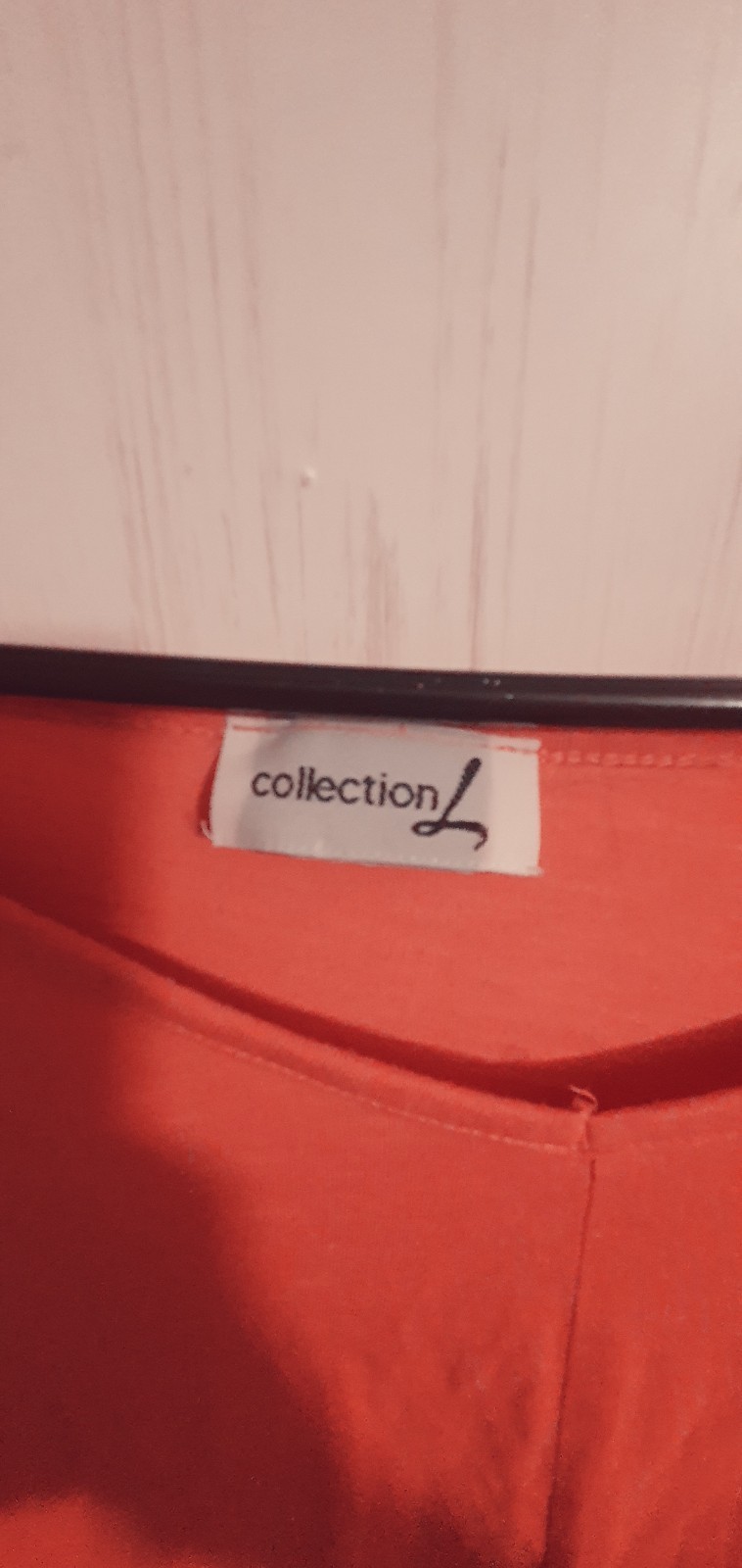 collection L women’s T-shirt basic cotton V-neck short sleeve orange size 50