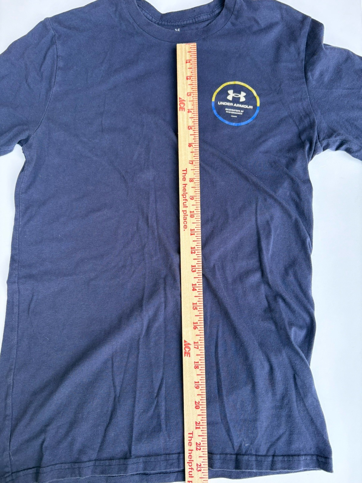 Woman’s Under Amour Classic. Blue Tee T Shirt -Large Logo On Back-Sports-casual