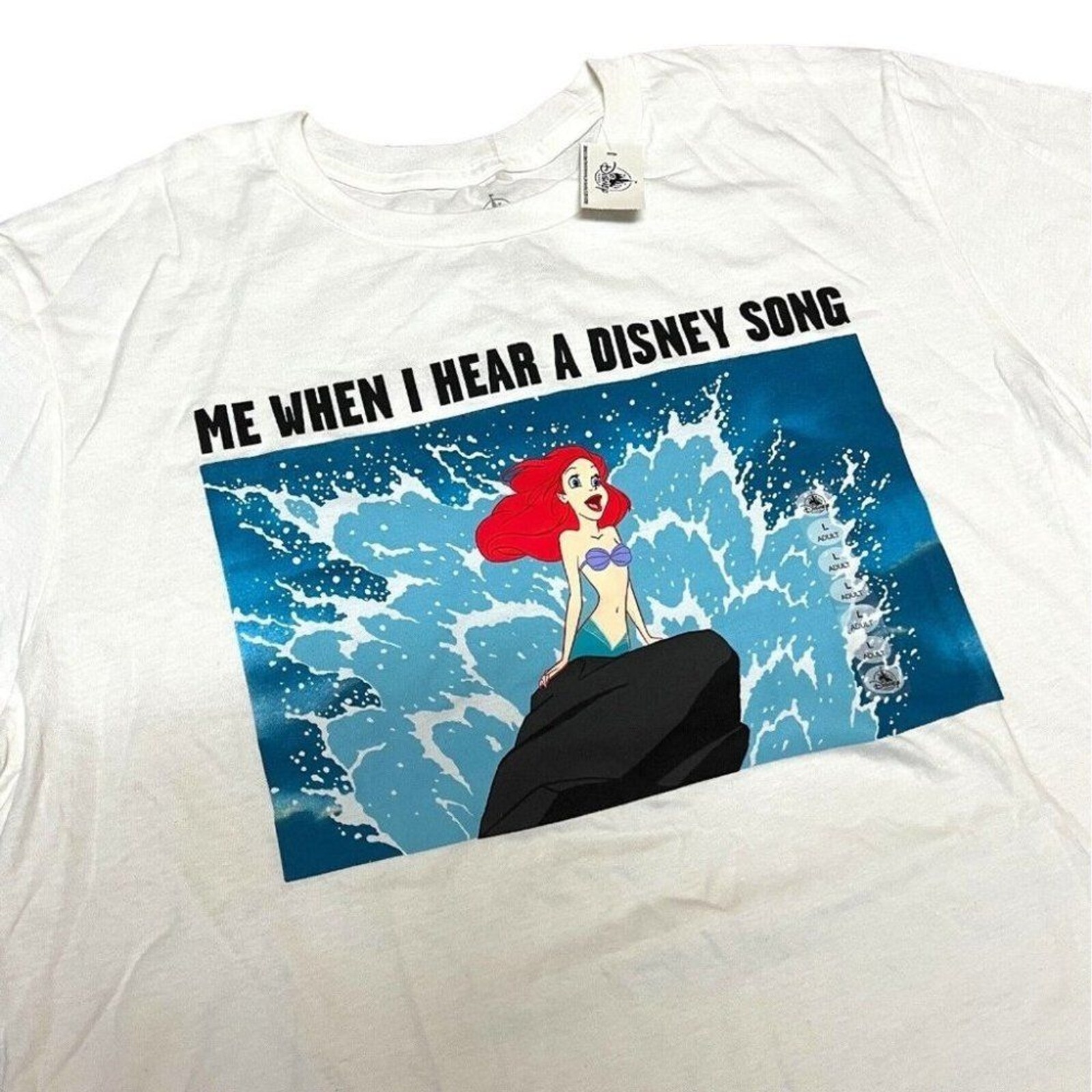 Disney Parks Adult L Little Mermaid T-Shirt Disney Songs Novelty Movie Princess