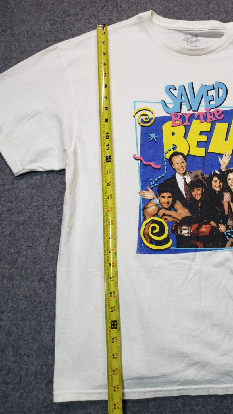 American Classics women size XL cotton Saved by the Bell tv show white t-shirt
