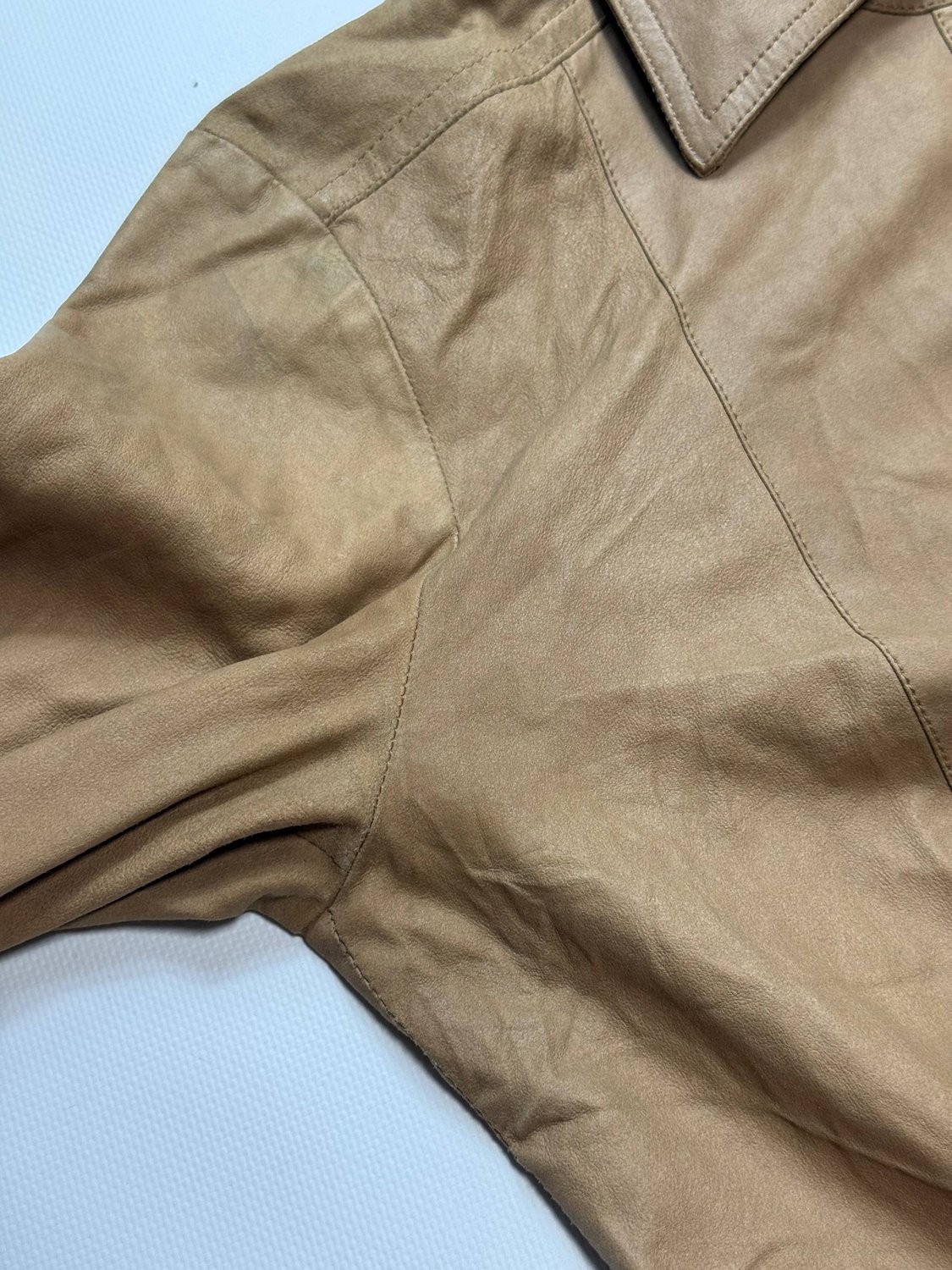 Plein Sud Women Blouse Camel Brown Button Down Suede Shirt Size 6
