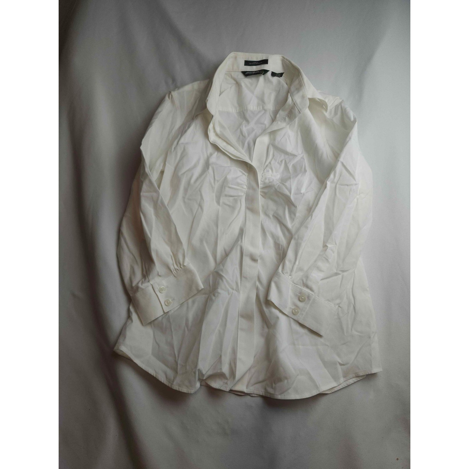 Eddie Bauer Womens White Stretch Wrinkle Resistant Button Down Shirt Small