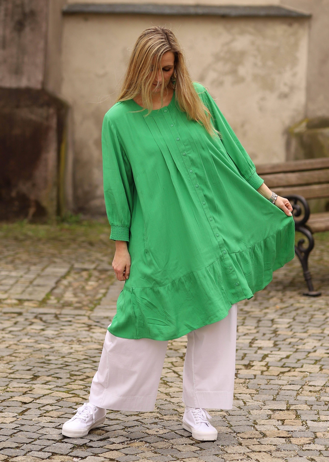 GOZZIP – lagenlook TUNIC size 44 to 54 – green