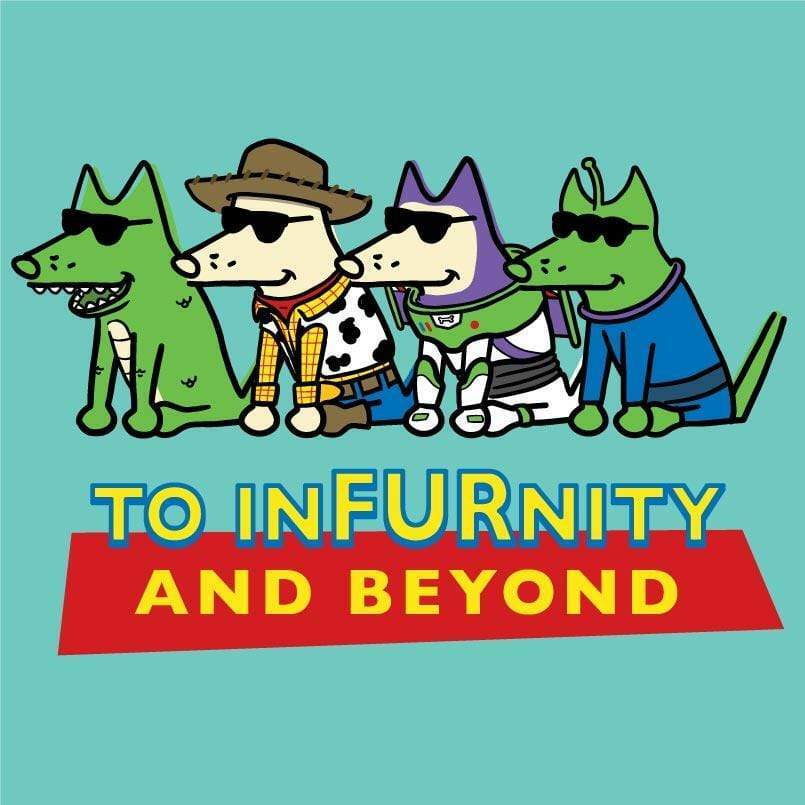 Teddy the Dog T Shirt To InFURnity and Beyond Ladies V Neck Tee Toy Story Ltd Ed
