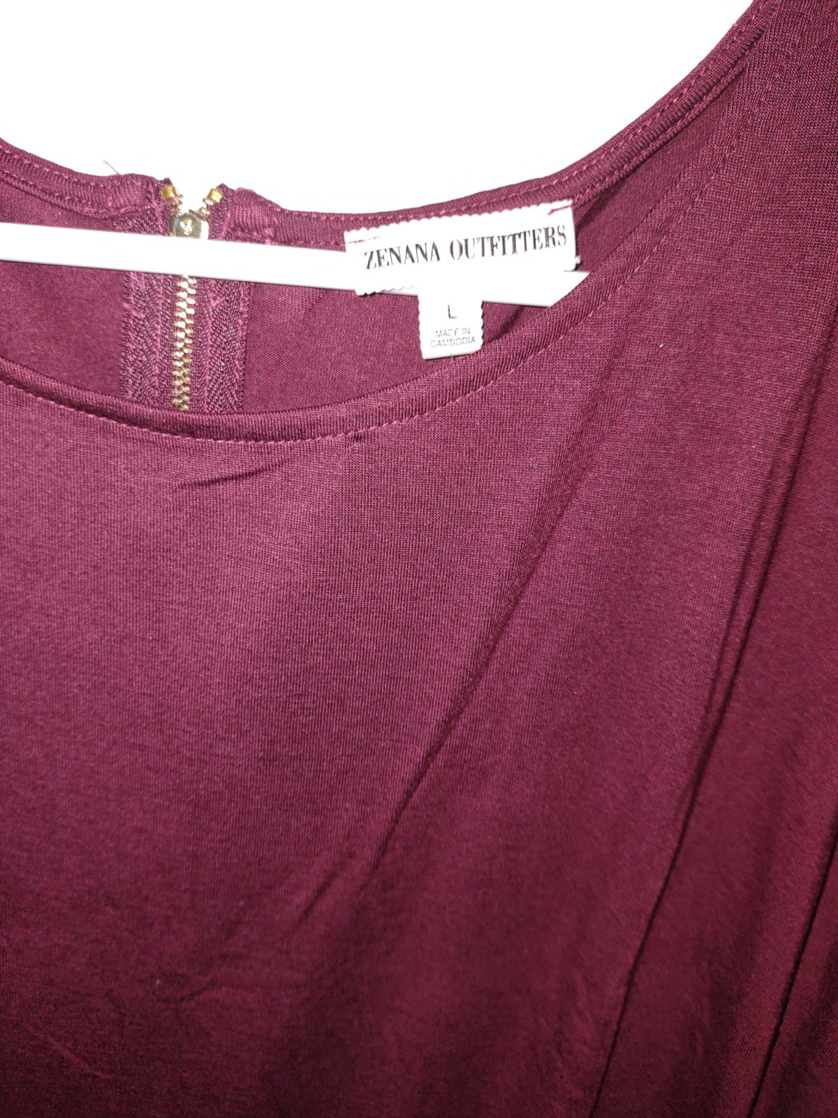 Zenana Outfitters LONG Tunic Knit Top Tee Round Hem Relaxed Women’s L
