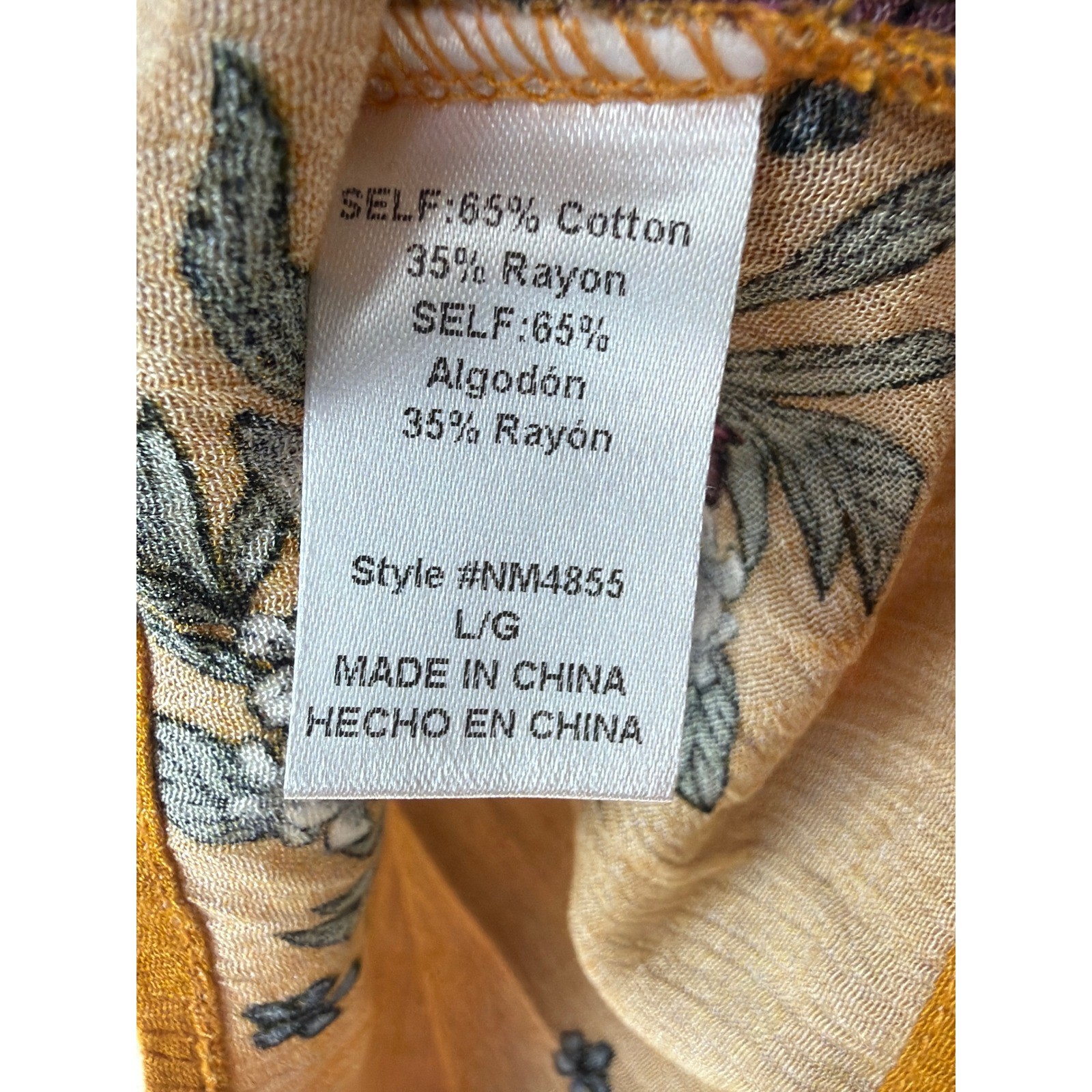 Moda USA Mustard Yellow Floral Crochet Lace Sleeve Tie Back Top Boho coquette L