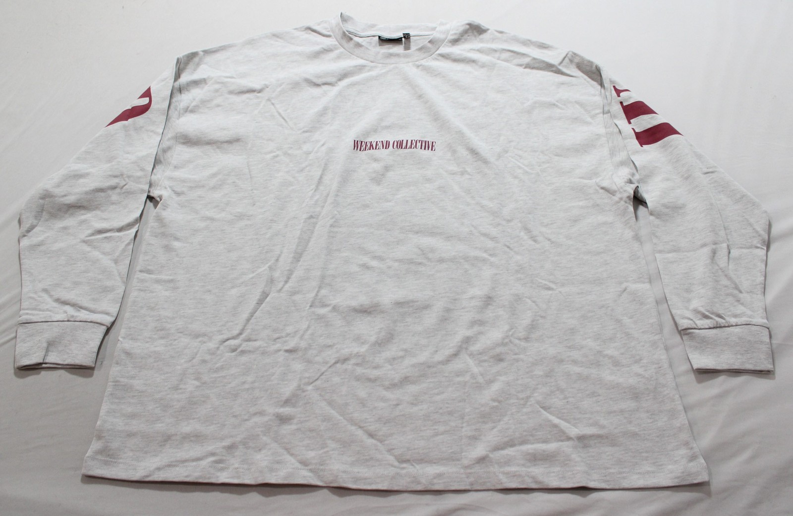 Asos Design Women’s Icon Oversized T-Shirt AC2 Ice Heather/Burgundy Large(12-14)