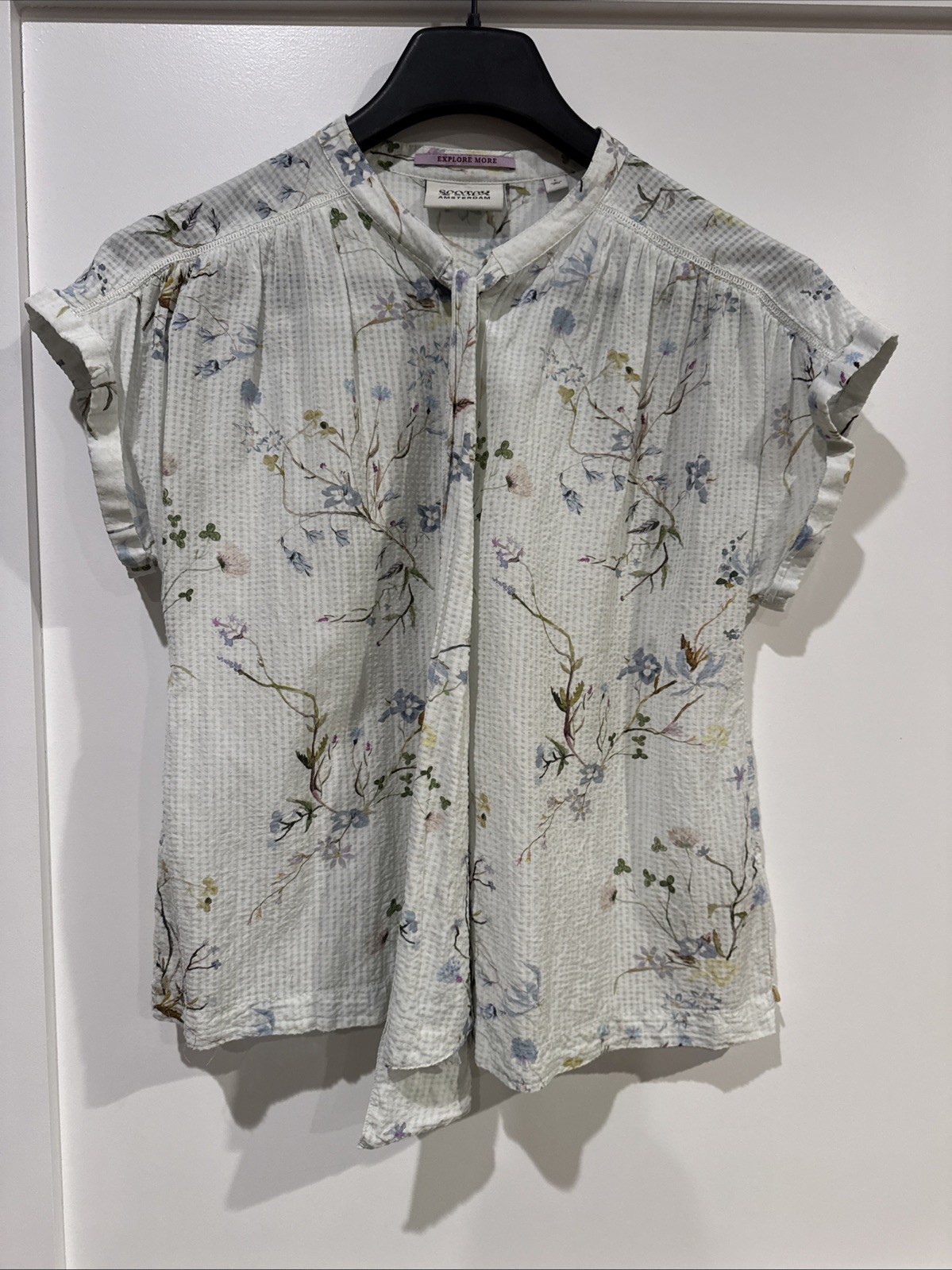 Scotch & Soda Amsterdam Top Floral Blouse Cottagecore Lightweight Sheer Romantic
