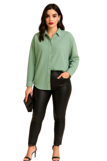 Cupio NWT XL High Low Blouse Cotton Blend Teal Oversize Machine Wash