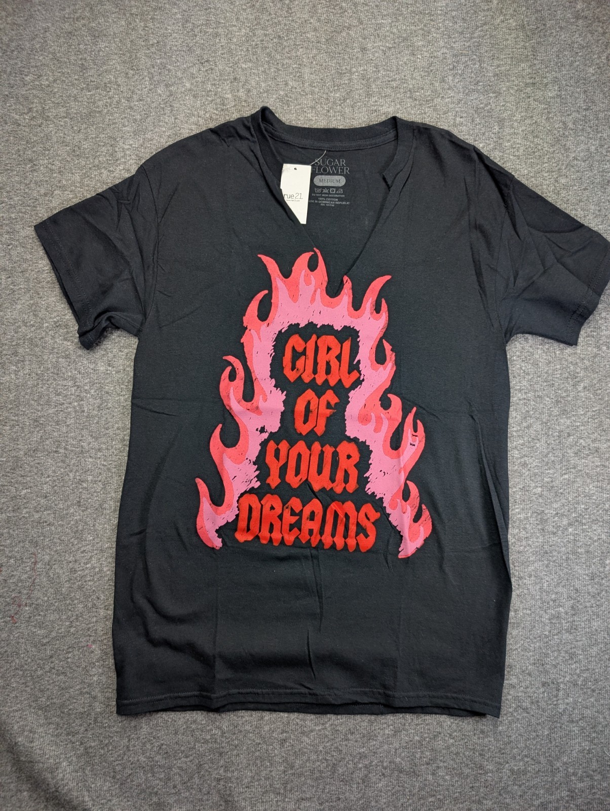 Rue 21 Black Graphic Tee Girl Of Your Dreams Size M Ships Same Day*