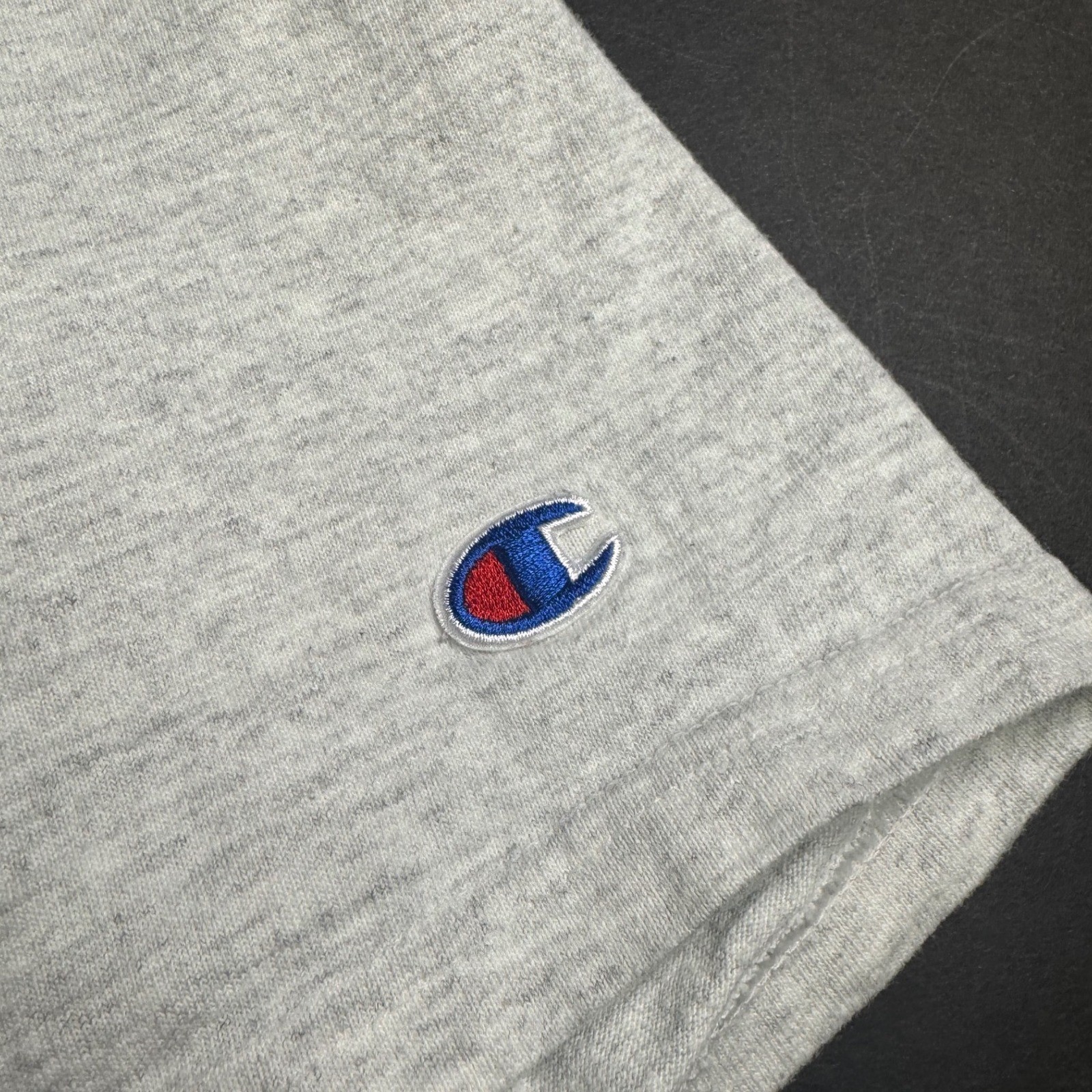 Champion Appliqué Embroidered Logo T-Shirt Womens Small Crew Retro Glitter Y2K