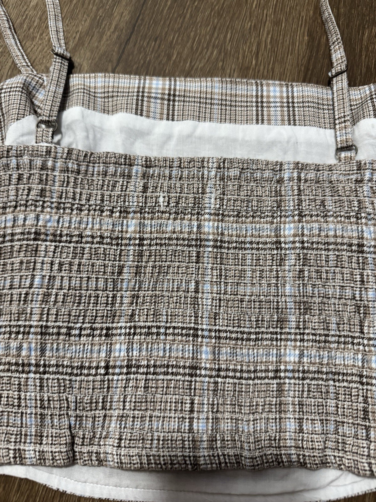 Aeropostale Tank Brown Plaid Stretch Adjustable Straps Summer New With Tags XL