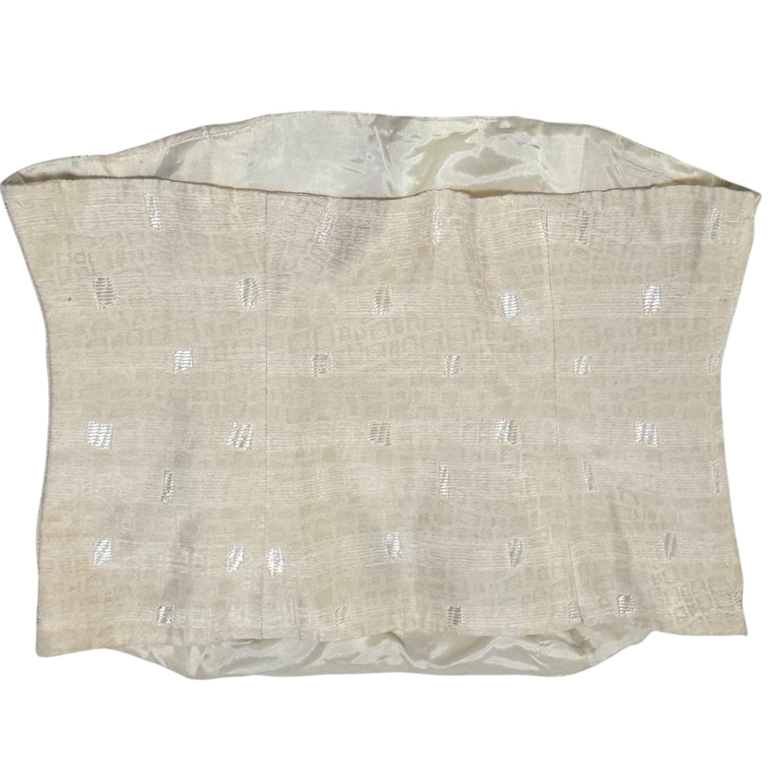 Michael Desjardins Y2K Strapless Corset Top Ivory Minimalist Coquette Bustier 10